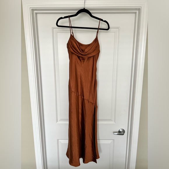 Selfie Leslie Well Versed Satin Midi Dress - Picture 1 of 5